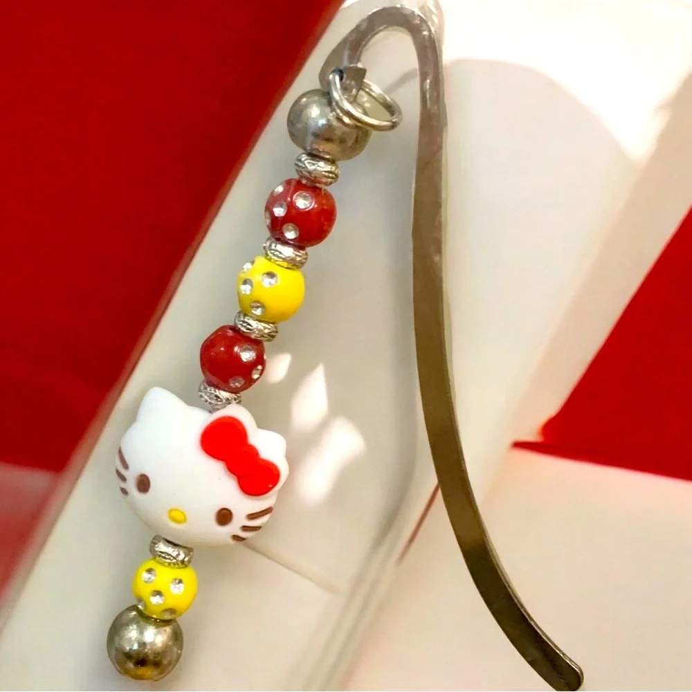 Hello Kitty Red and Yellow Beaded Bookmark hello Kitty family Sanrio